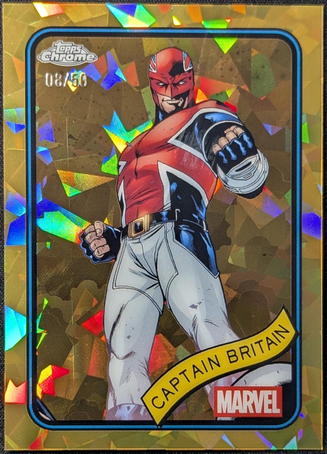 2025 Topps Chrome Captain Britain [Gold Sapphire] #151 card