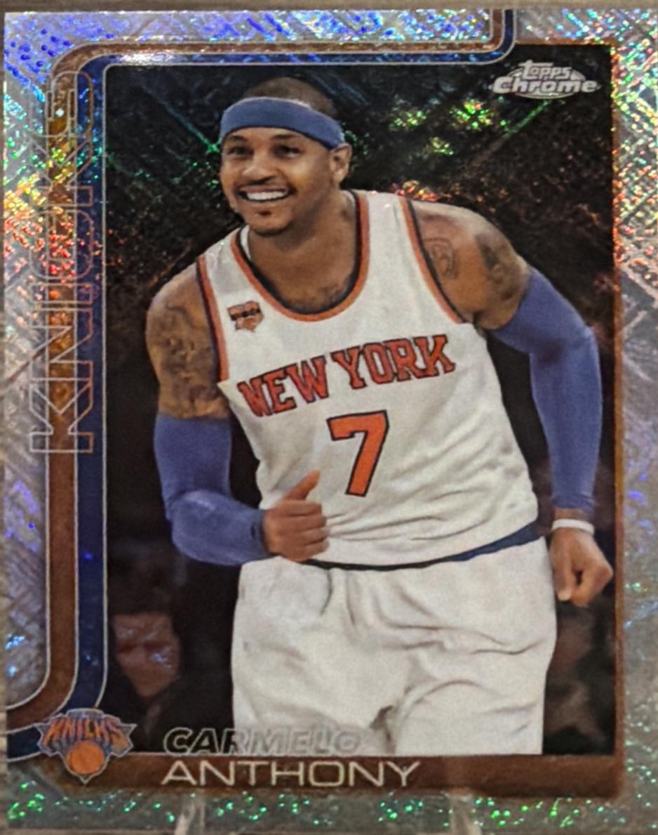 2025 Topps Chrome Carmelo Anthony [Basketball Refractor] #248 card