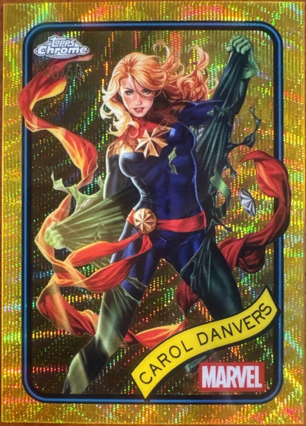 2025 Topps Chrome Carol Danvers [Gold Wave] #172 card