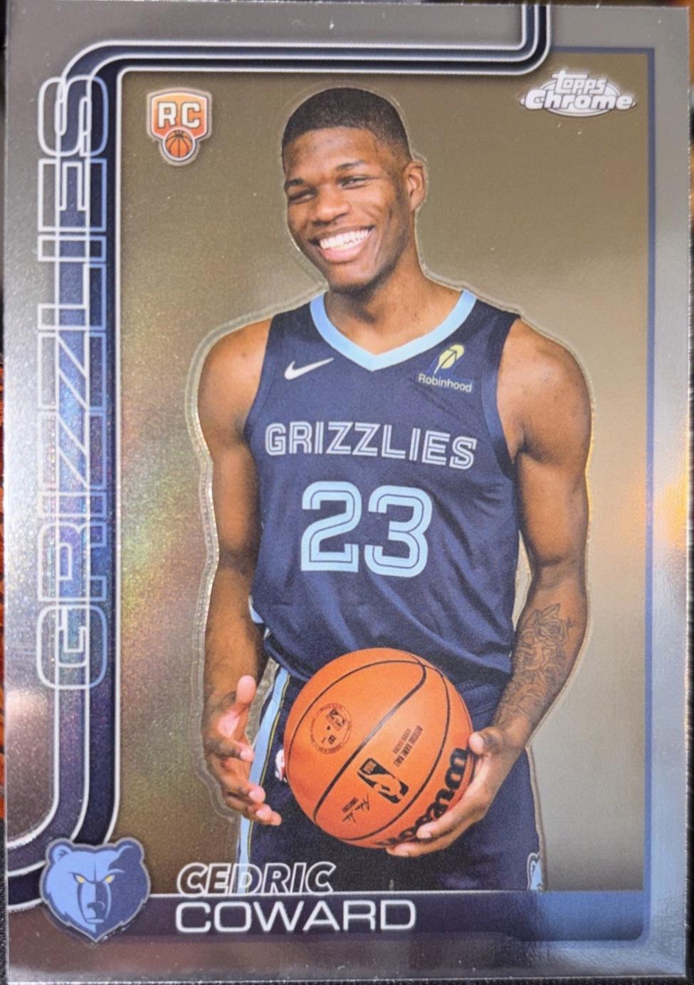 2025 Topps Chrome Cedric Coward [Basketball Refractor] #261 card