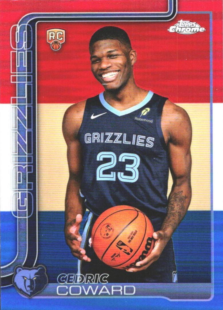 2025 Topps Chrome Cedric Coward [Red White Blue Refractor] #261 card