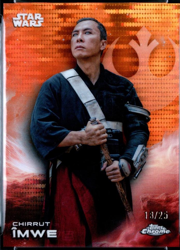 2025 Topps Chrome Chirrut Îmwe [Orange Pulsar] #24 card