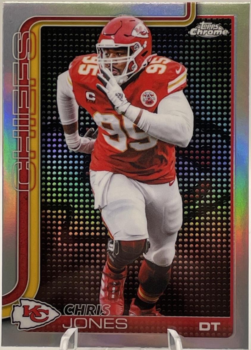 2025 Topps Chrome Chris Jones [Lightboard Logo Variation] #153 card