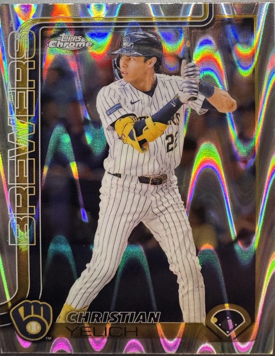 2025 Topps Chrome Christian Yelich [Raywave] #89 card
