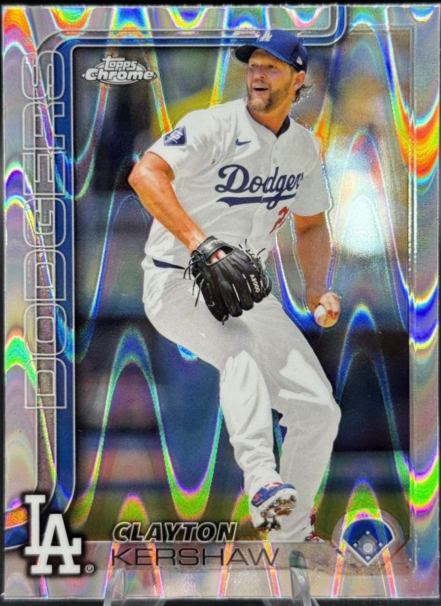 2025 Topps Chrome Clayton Kershaw [Raywave] #88 card