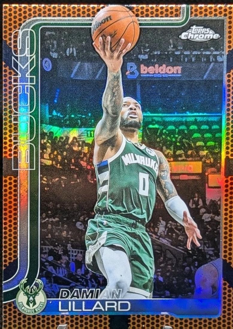 2025 Topps Chrome Damian Lillard [Basketball Refractor] #153 card