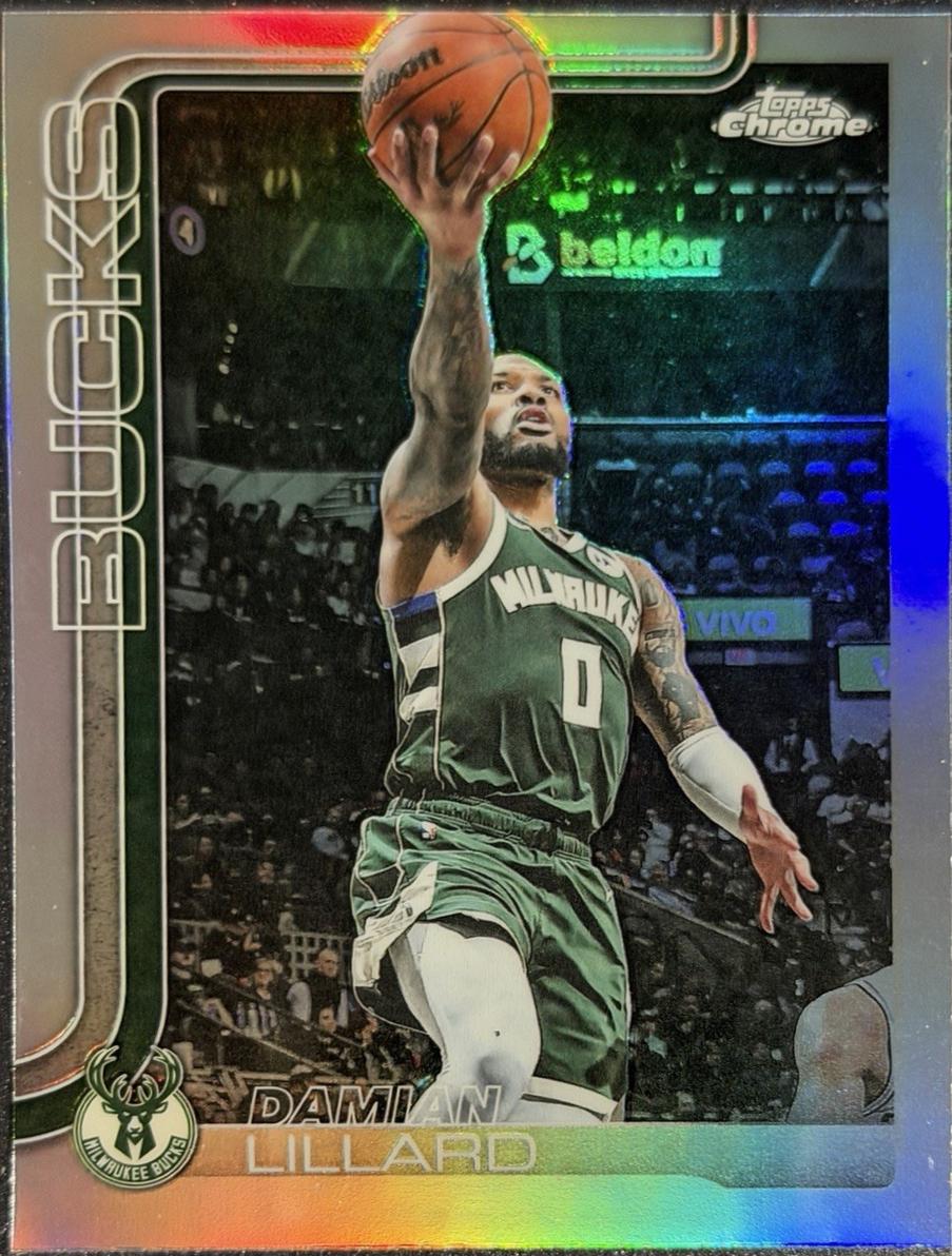 2025 Topps Chrome Damian Lillard [Refractor] #153 card