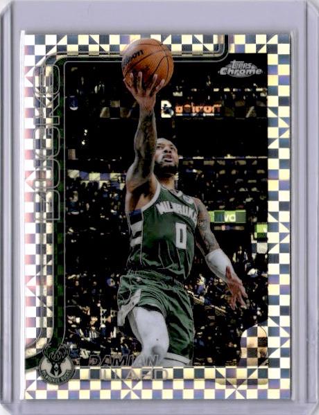 2025 Topps Chrome Damian Lillard [X-Fractor] #153 card
