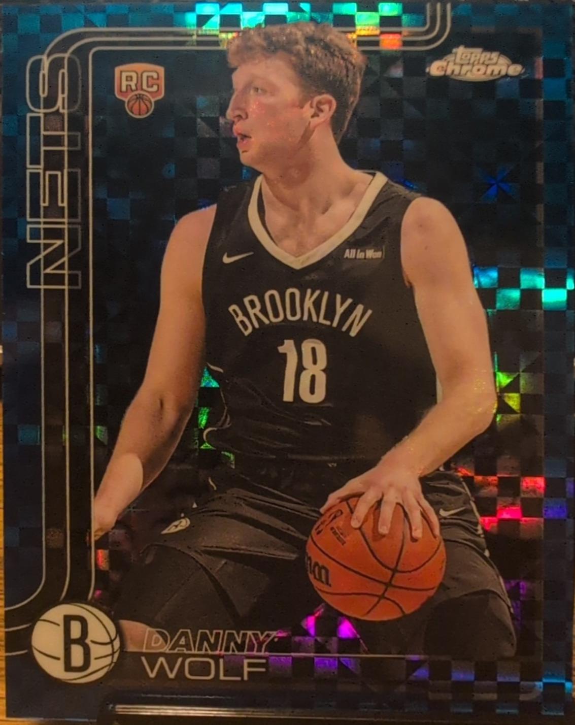 2025 Topps Chrome Danny Wolf [Blue X-Fractor] #277 card