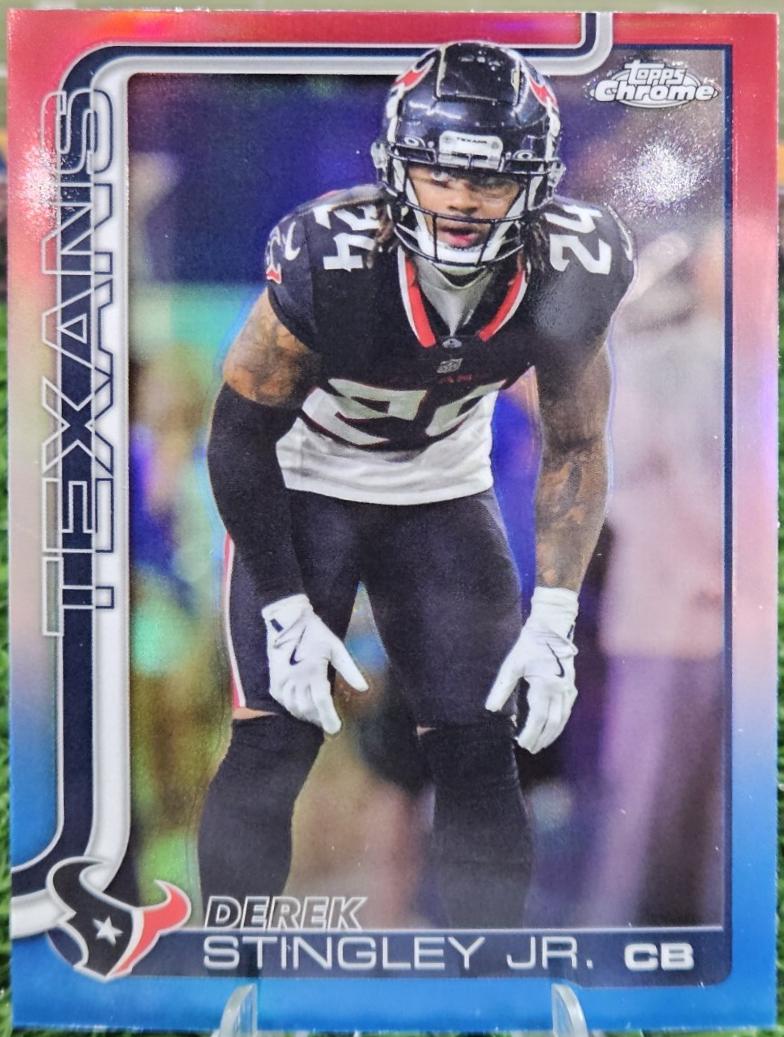 2025 Topps Chrome Derek Stingley Jr. [Red White Blue Refractor] #116 card