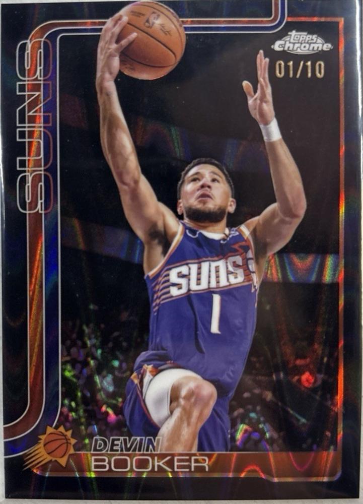 2025 Topps Chrome Devin Booker [Basketball Refractor] #195 card