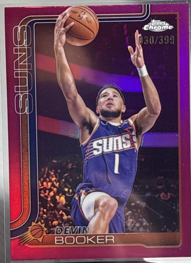 2025 Topps Chrome Devin Booker [Magenta Refractor] #195 card