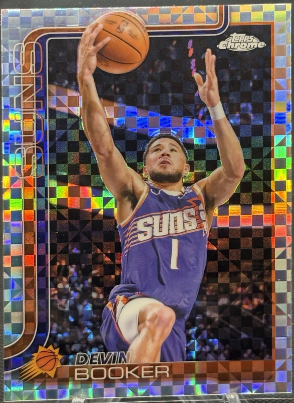 2025 Topps Chrome Devin Booker [X-Fractor] #195 card