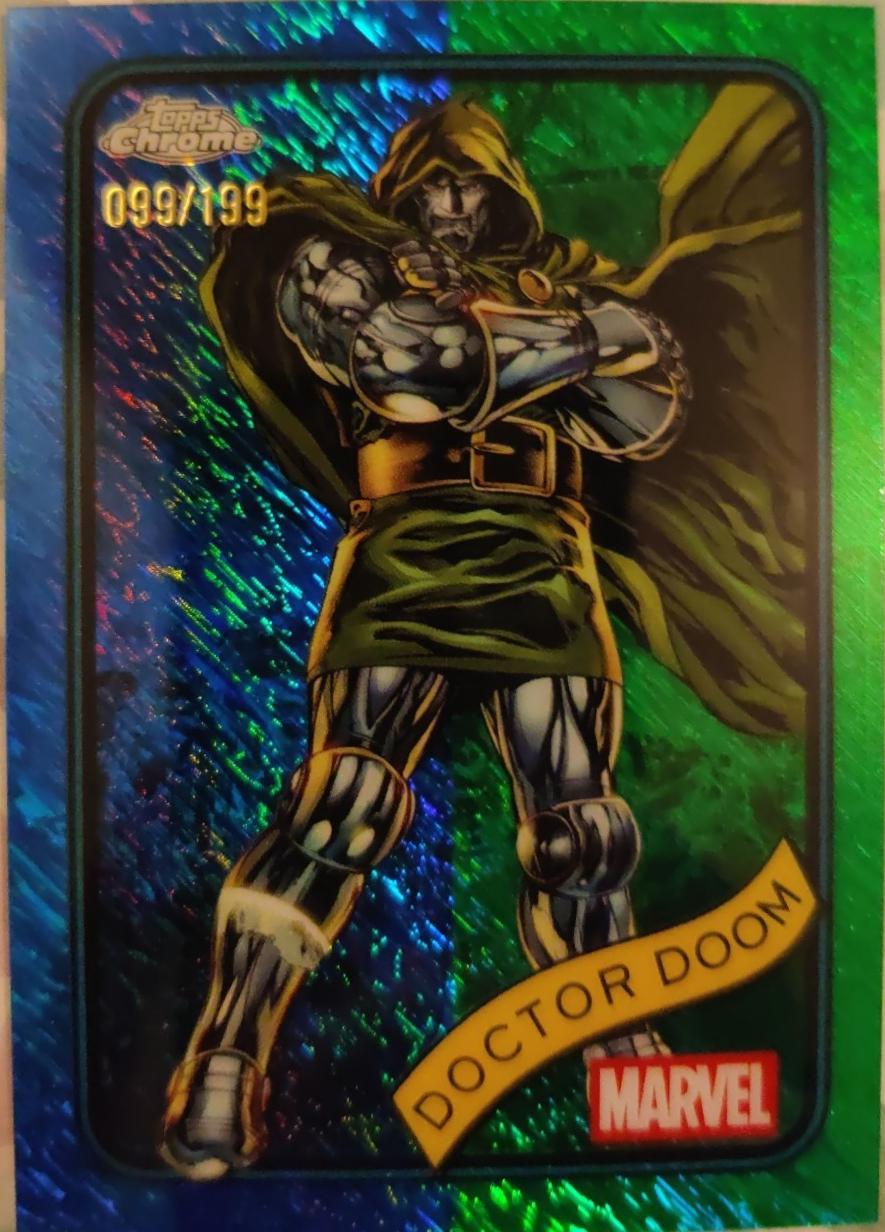 2025 Topps Chrome Doctor Doom [Blue Green Shimmer] #148 card
