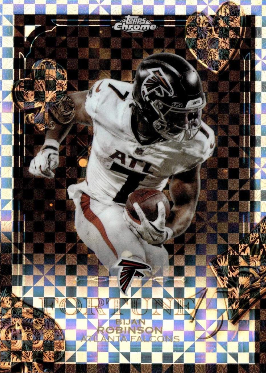 2025 Topps Chrome Fortune 15 Bijan Robinson [X-Fractor] #F15-14 card