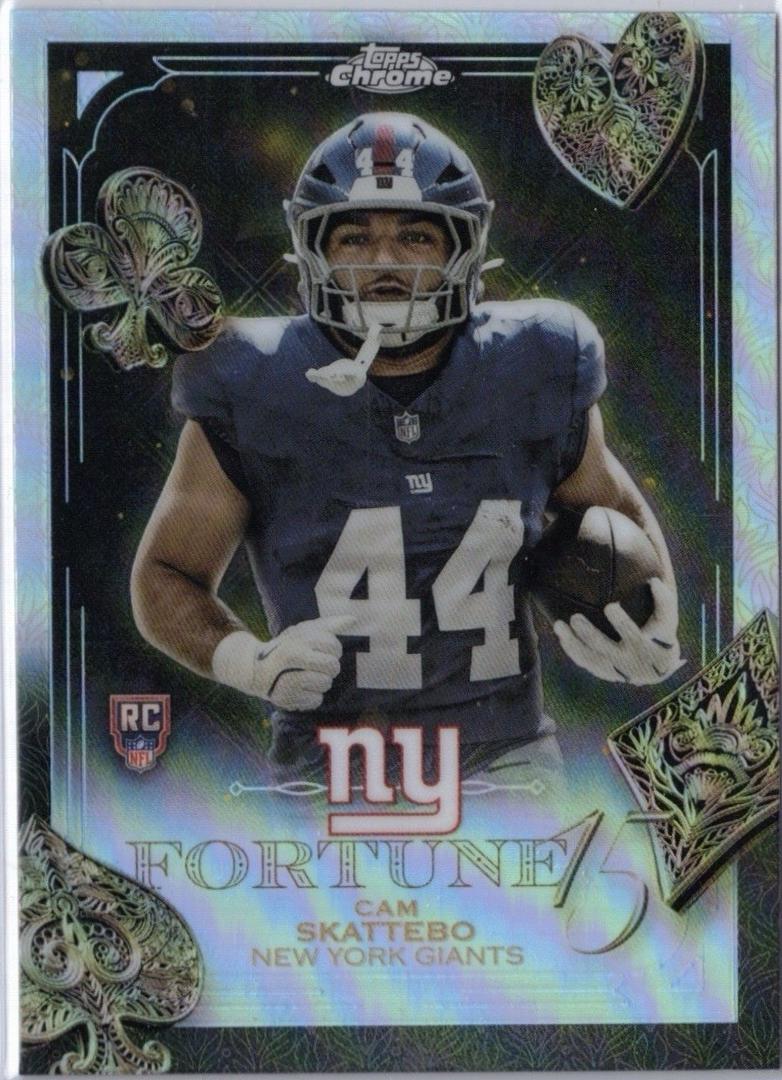 2025 Topps Chrome Fortune 15 Cam Skattebo [Refractor] #F15-27 card