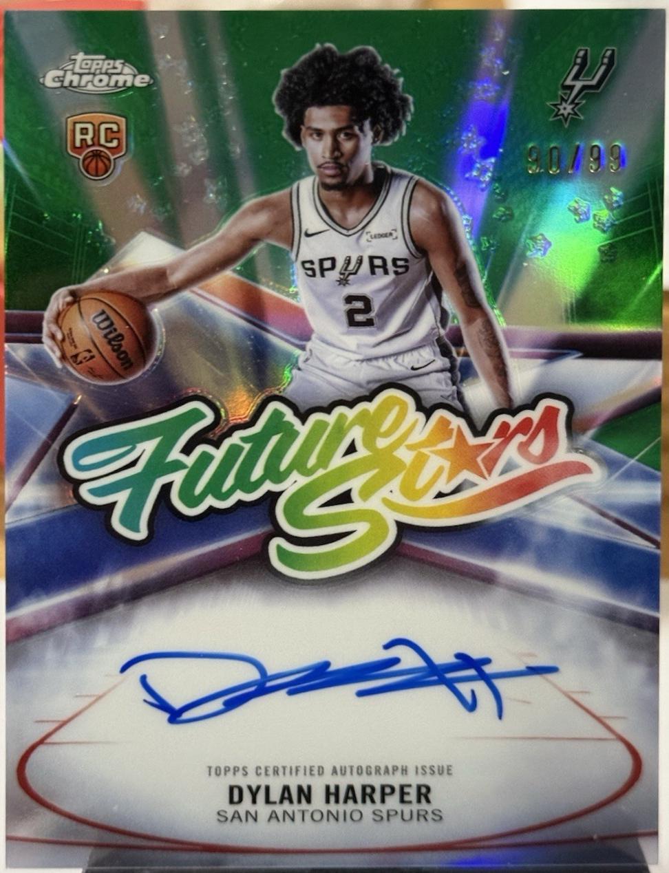 2025 Topps Chrome Future Stars Autograph Dylan Harper [Refractor Green] #FS-DH card