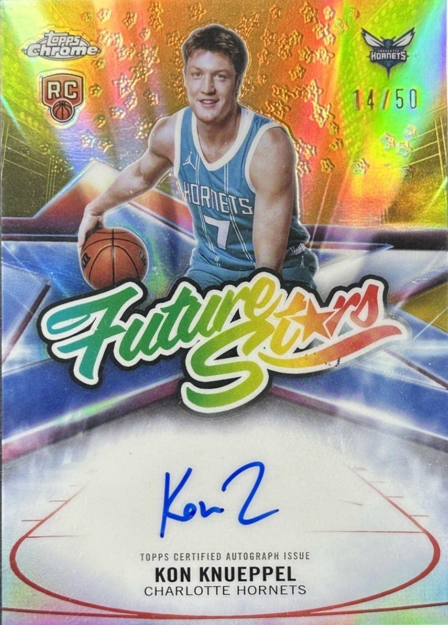 2025 Topps Chrome Future Stars Autograph Kon Knueppel [Refractor Gold] #FS-KK card