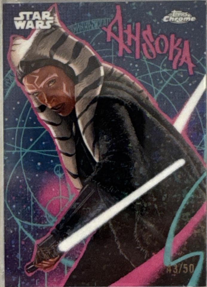 2025 Topps Chrome Galactic Graffiti Ahsoka Tano [Mini-Diamonds Refractor] #GG-1 card
