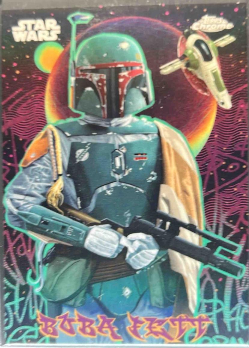 2025 Topps Chrome Galactic Graffiti Boba Fett #GG-4 card