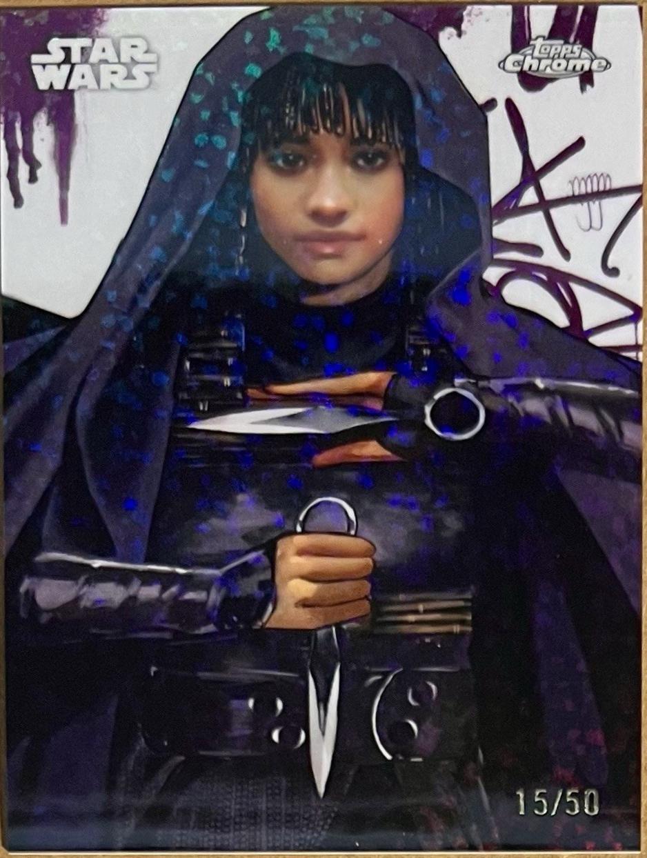 2025 Topps Chrome Galactic Graffiti Mae Aniseya [Mini-Diamonds Refractor] #GG-14 card