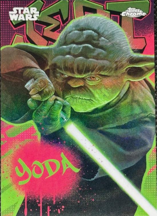 2025 Topps Chrome Galactic Graffiti Yoda #GG-21 card