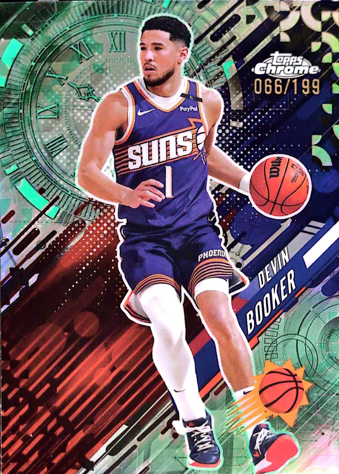 2025 Topps Chrome Go Time Devin Booker [Aqua Refractor] #GT-4 card
