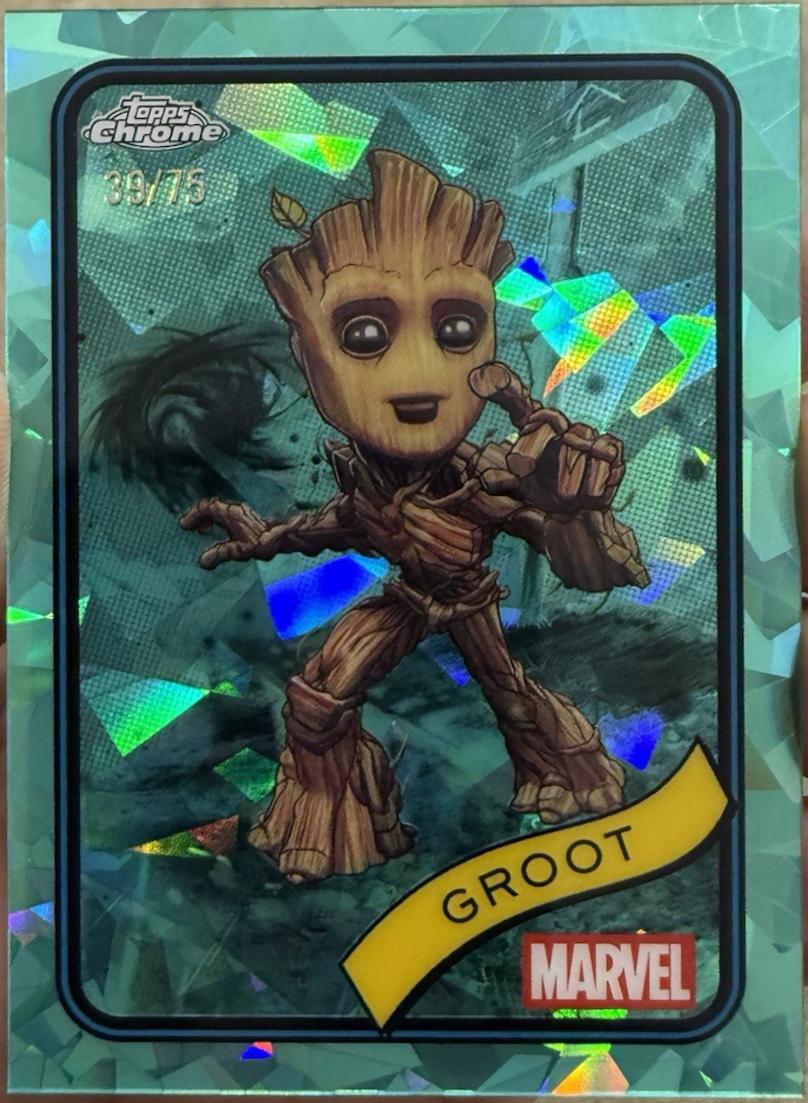 2025 Topps Chrome Groot [Aqua Sapphire] #35 card