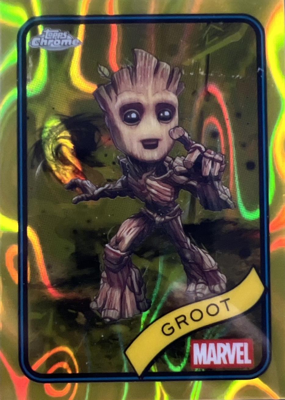 2025 Topps Chrome Groot [Yellow Lava] #35 card