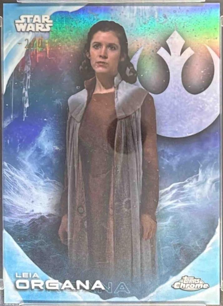 2025 Topps Chrome HothFractor Blue FrozenFractor Leia Organa #HF-80 card