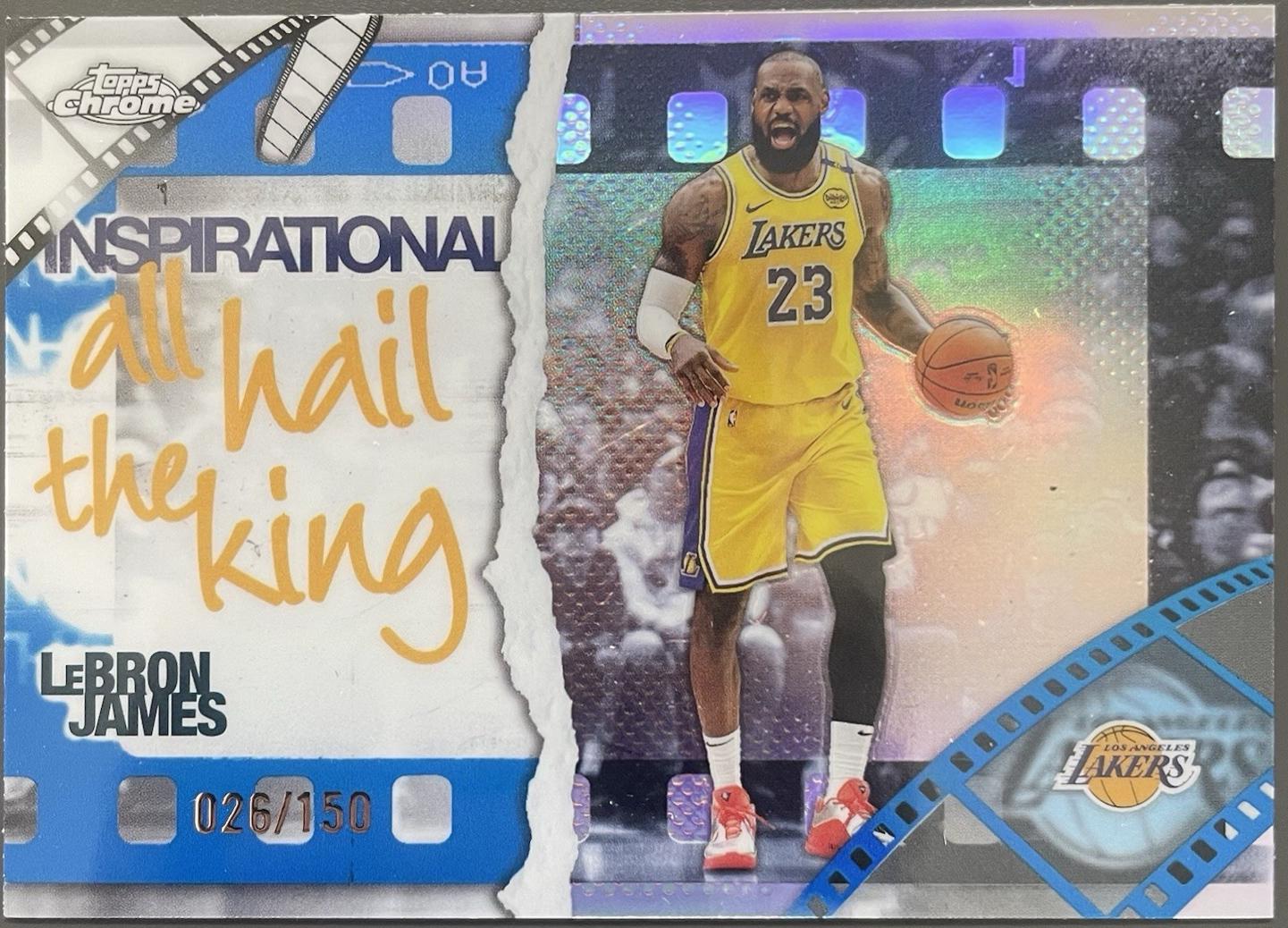 2025 Topps Chrome Inspirational LeBron James [Blue Refractor] #IP-1 card