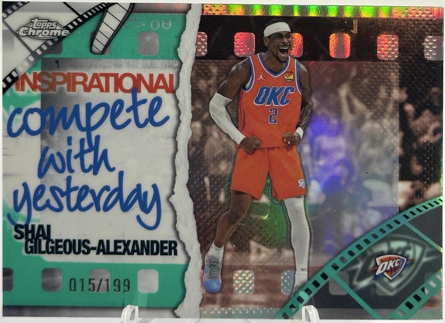 2025 Topps Chrome Inspirational Shai Gilgeous-Alexander [Aqua Refractor] #IP-11 card