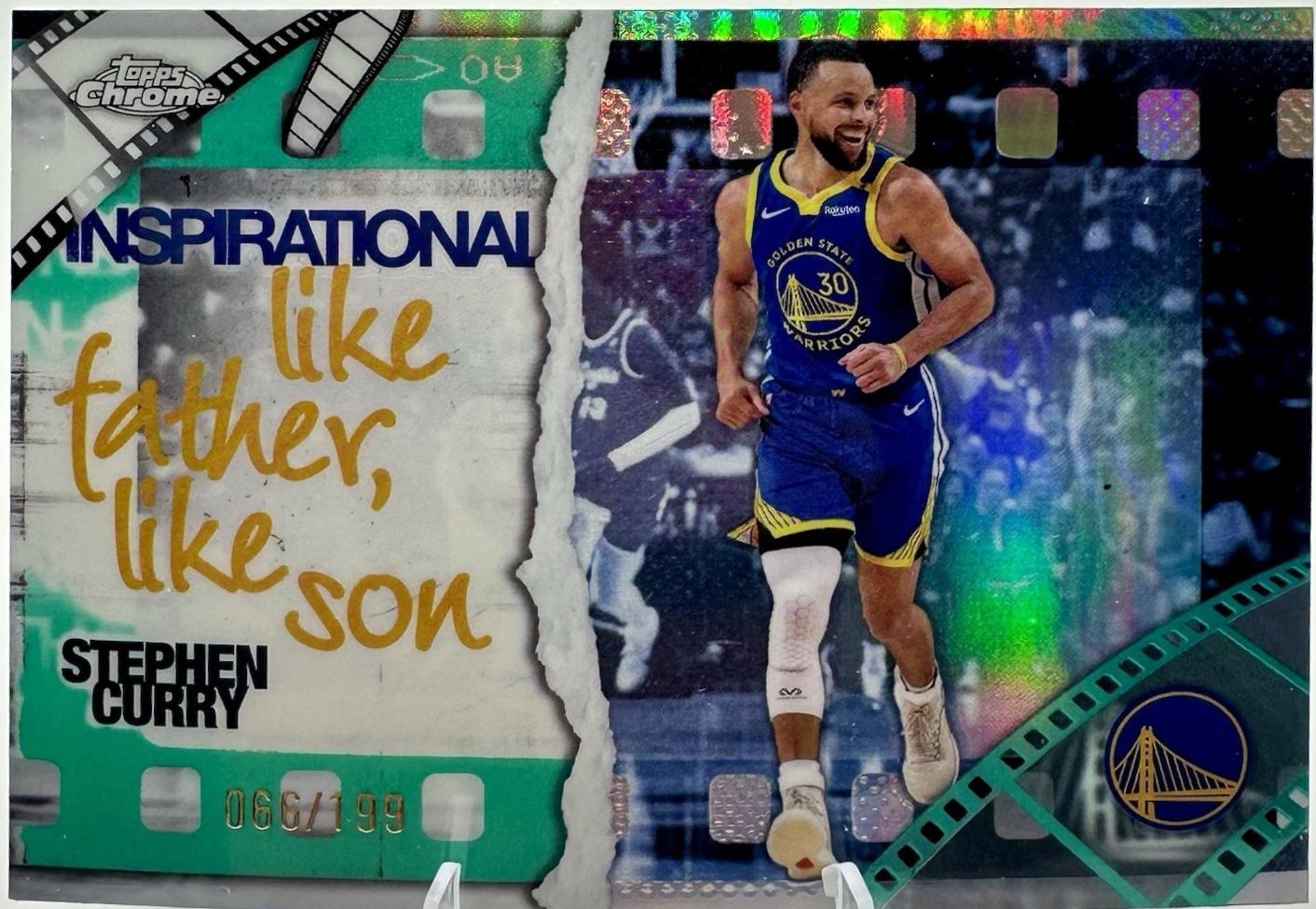 2025 Topps Chrome Inspirational Stephen Curry [Aqua Refractor] #IP-2 card