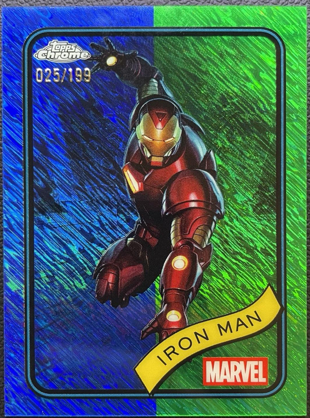 2025 Topps Chrome Iron Man [Blue Green Shimmer] #1 card