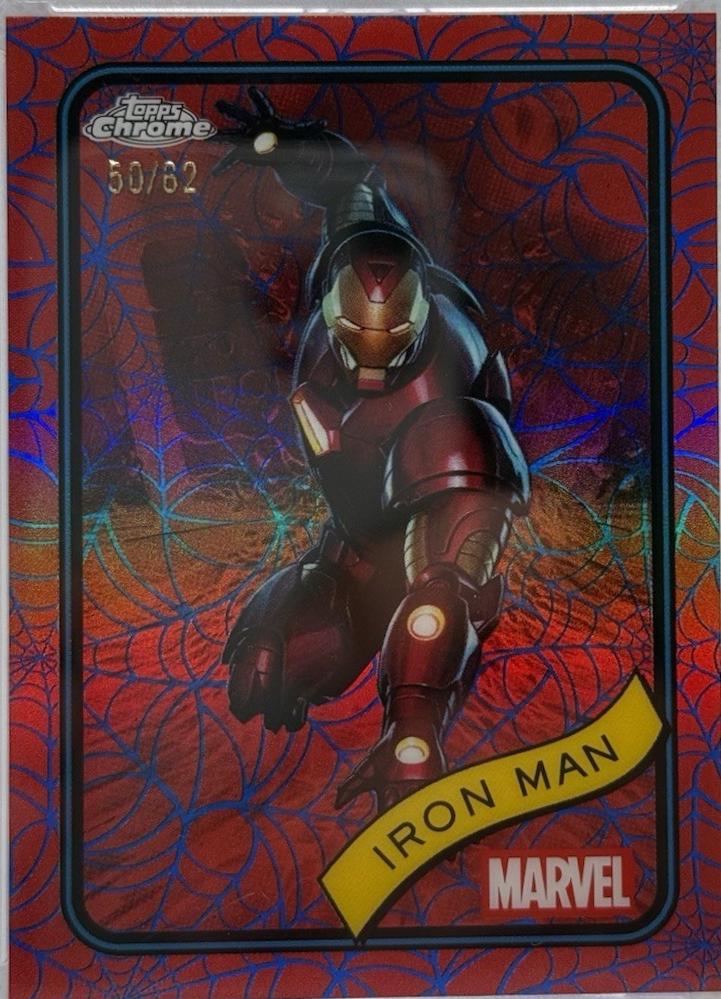 2025 Topps Chrome Iron Man [Blue Red Web] #1 card