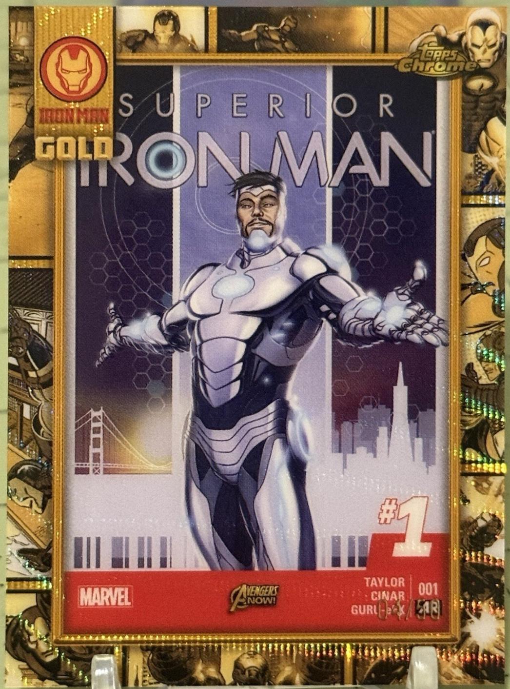 2025 Topps Chrome Iron Man Gold IM Iron Man [Gold Wave Refractor] #IM-10 card