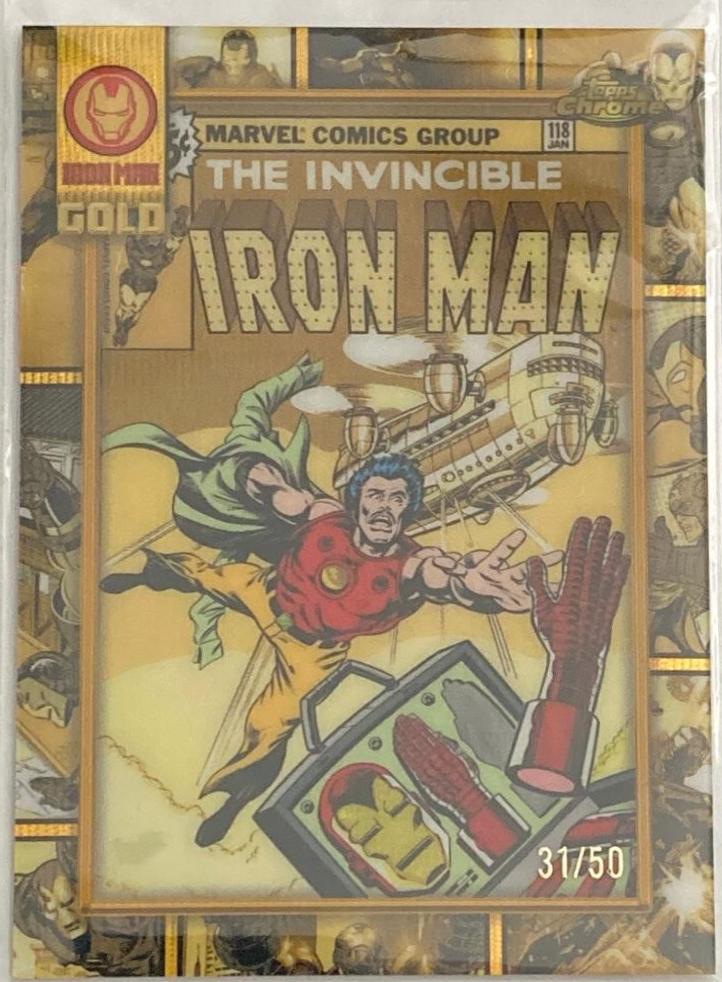 2025 Topps Chrome Iron Man Gold IM Iron Man [Gold Wave Refractor] #IM-4 card