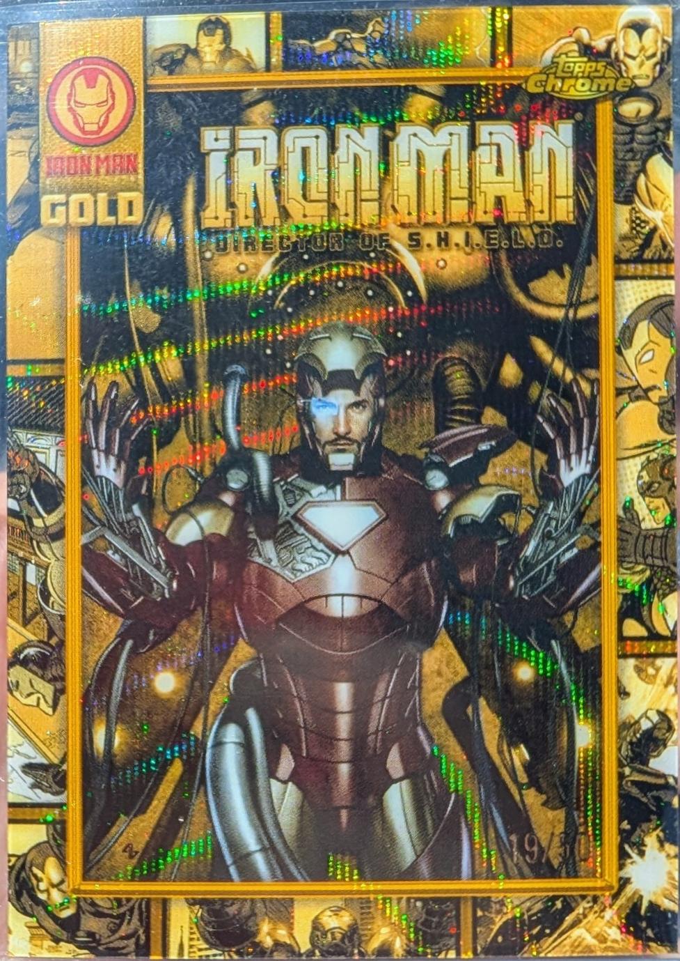 2025 Topps Chrome Iron Man Gold IM Iron Man [Gold Wave Refractor] #IM-9 card
