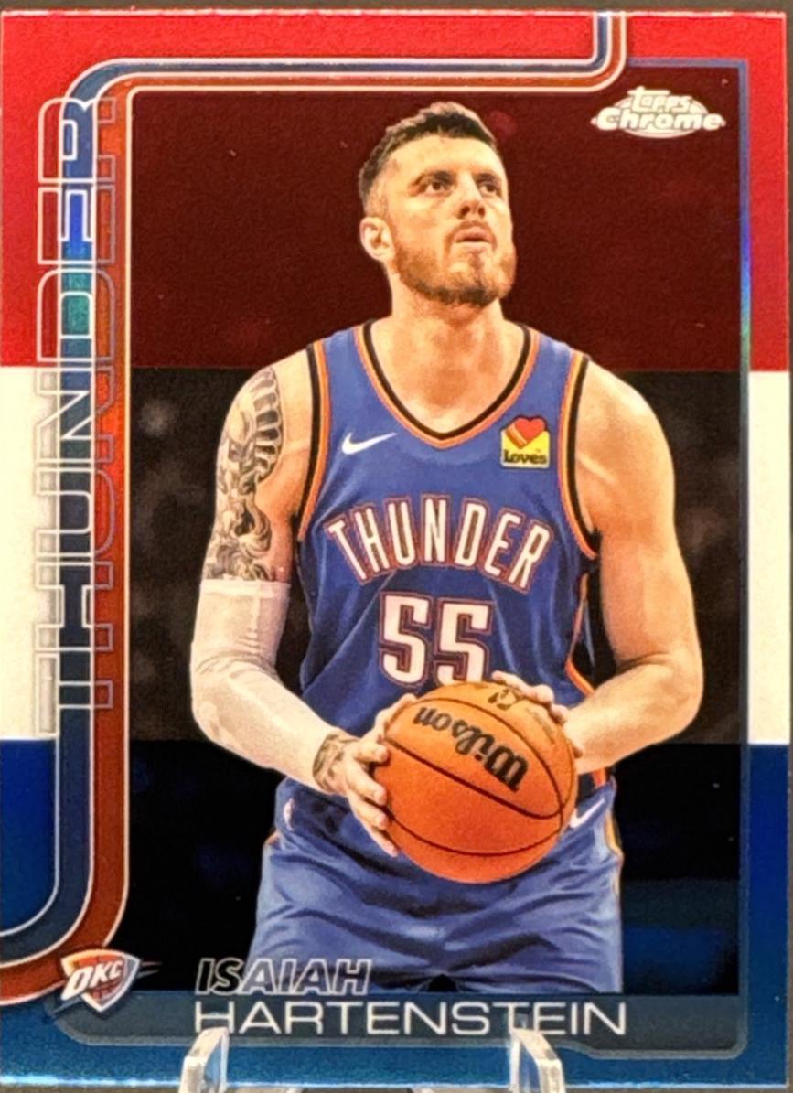 2025 Topps Chrome Isaiah Hartenstein [Red White Blue Refractor] #181 card