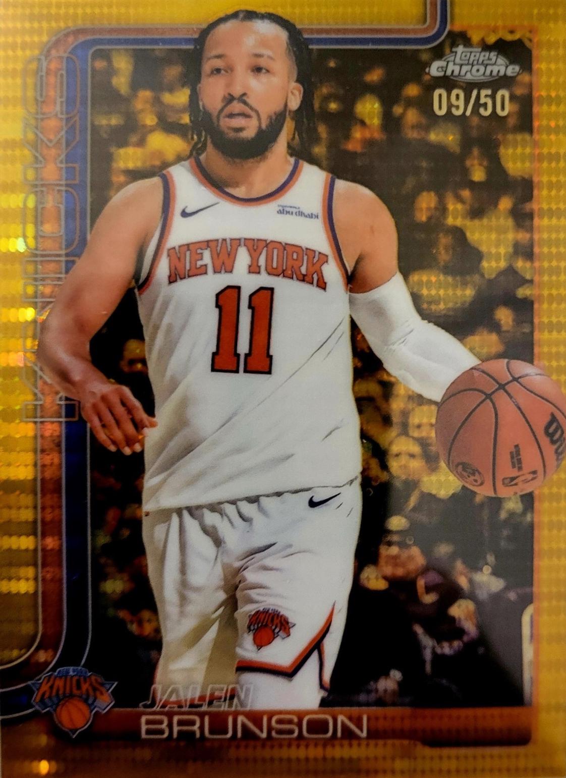 2025 Topps Chrome Jalen Brunson [Pulsar Gold Refractor] #101 card