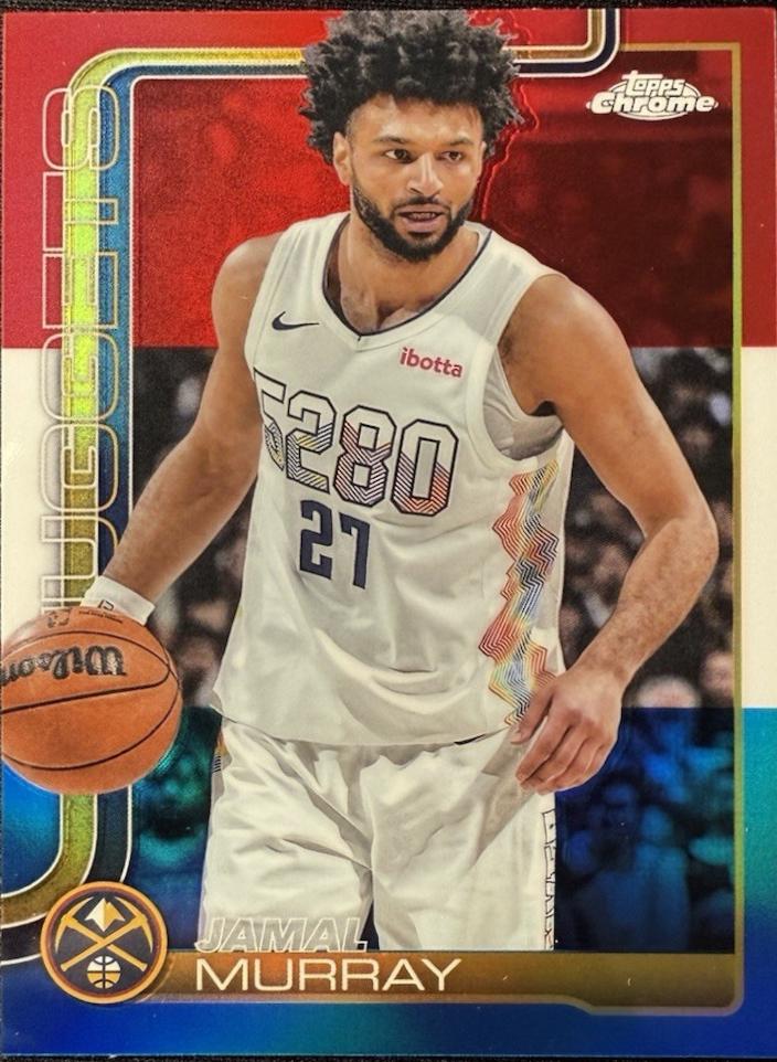 2025 Topps Chrome Jamal Murray [Red White Blue Refractor] #55 card