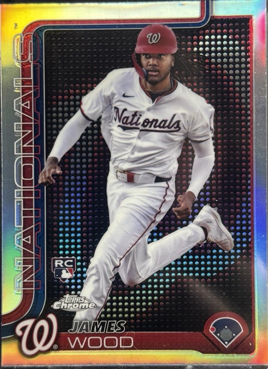 2025 Topps Chrome James Wood [Lightboard Logo Variation] #132 card