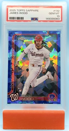 2025 Topps Chrome James Wood [Sapphire] #132 card