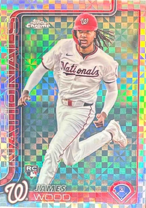 2025 Topps Chrome James Wood [X-Fractor] #132 card