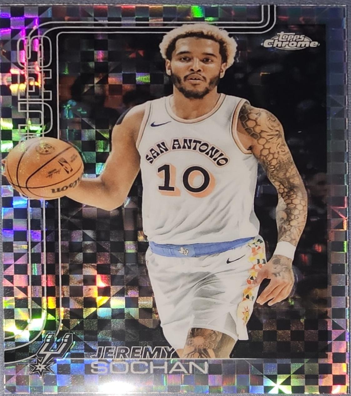 2025 Topps Chrome Jeremy Sochan [X-Fractor] #239 card