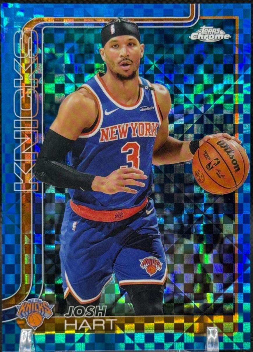 2025 Topps Chrome Josh Hart [Blue X-Fractor] #160 card