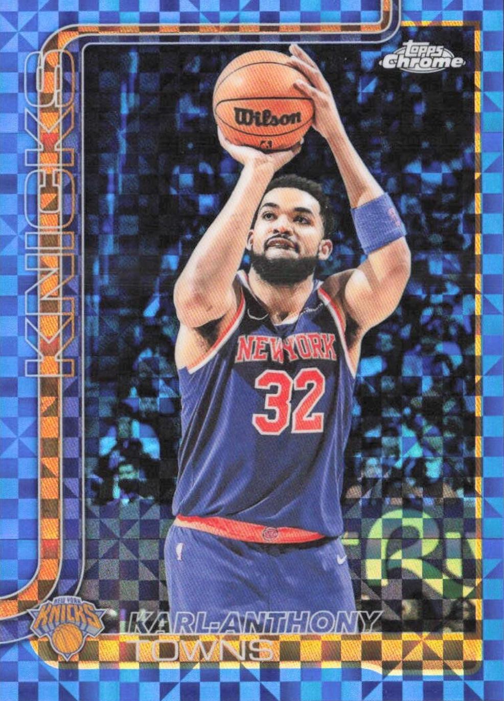 2025 Topps Chrome Karl-Anthony Towns [Blue X-Fractor] #179 card