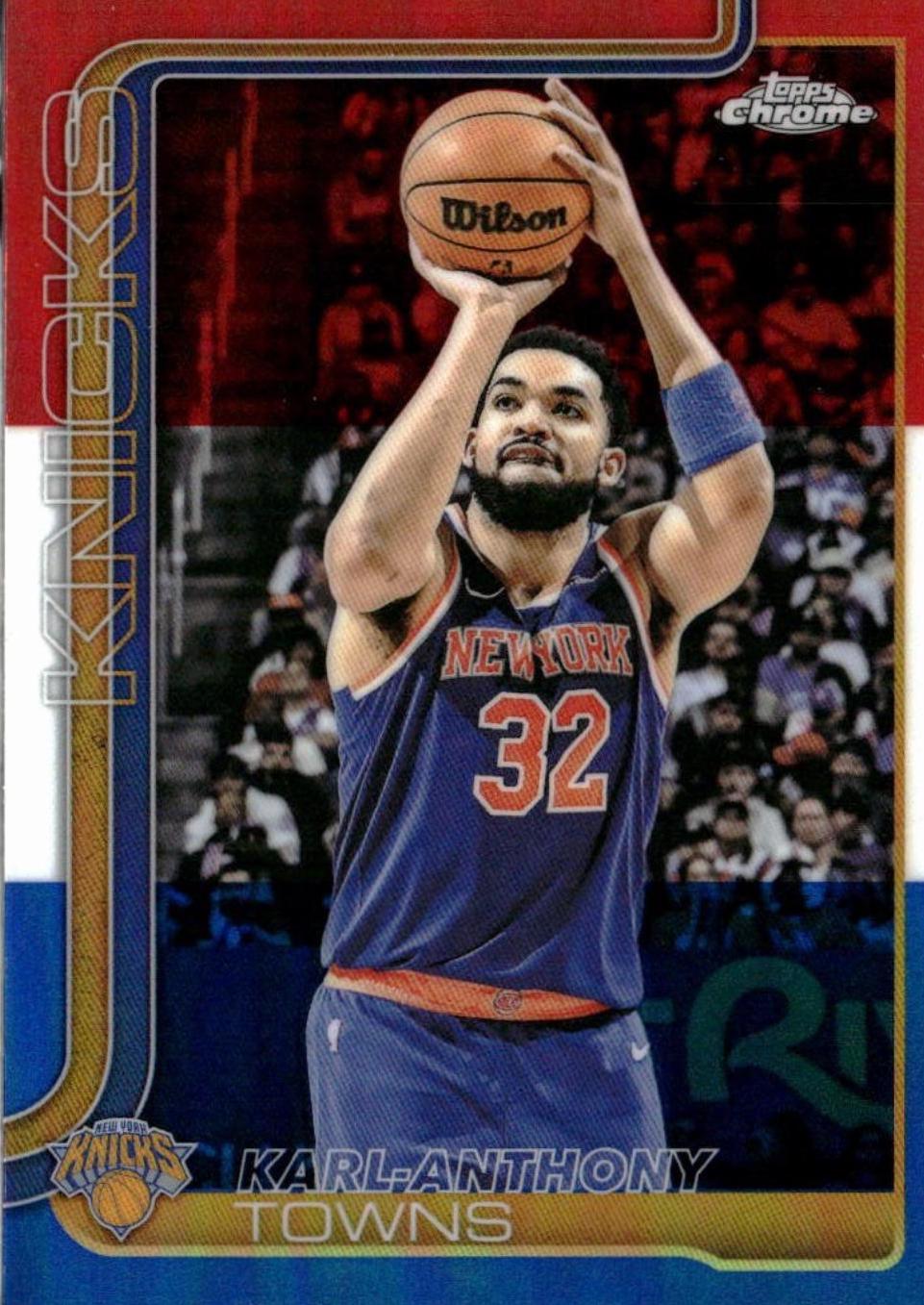 2025 Topps Chrome Karl-Anthony Towns [Red White Blue Refractor] #179 card
