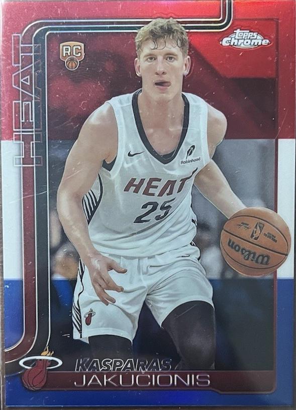 2025 Topps Chrome Kasparas Jakucionis [Red White Blue Refractor] #270 card