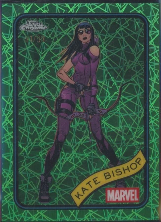 2025 Topps Chrome Kate Bishop [Green Lazer] #72 card